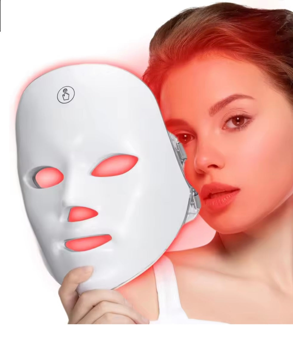 7-color LED color light mask with neck mask color light beauty instrument photon skin rejuvenation instrument spectrometer cross-border